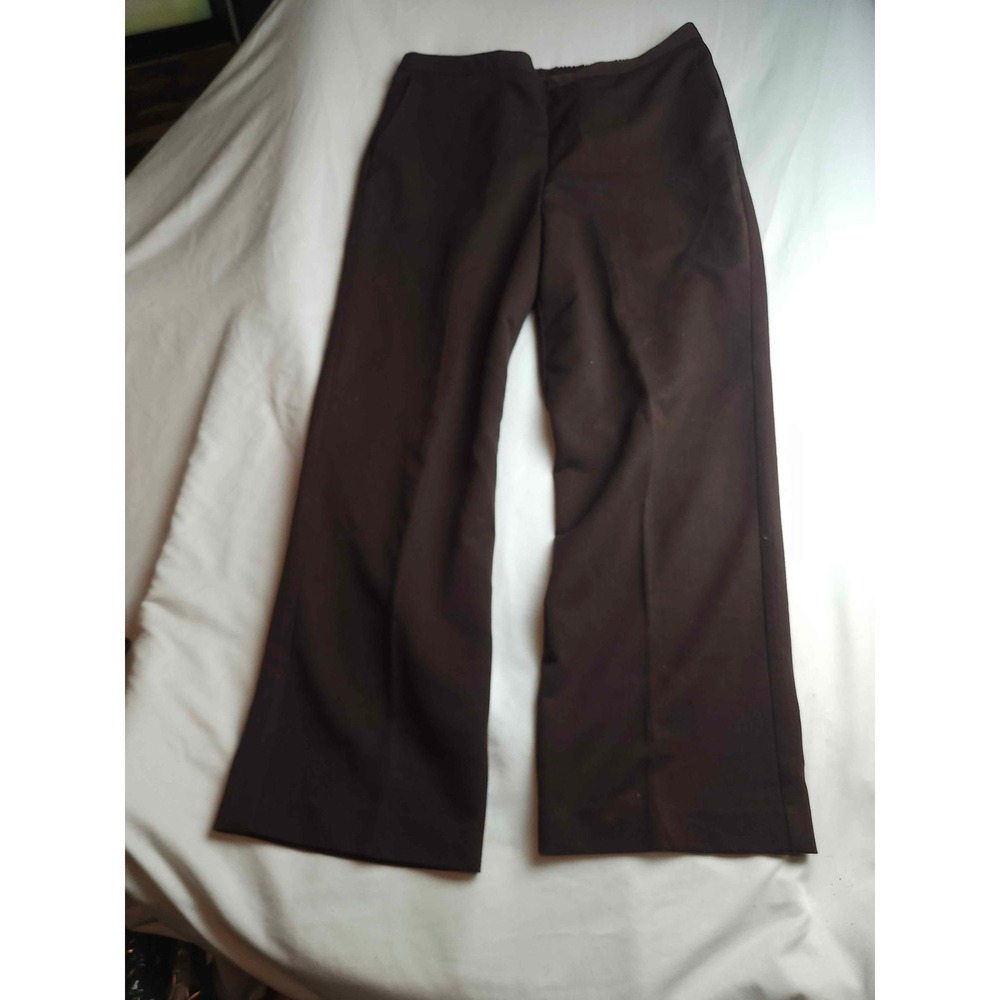 Alfred Dunner Brown Elastic Waist Pull On Straight Leg Trousers Womens 14P